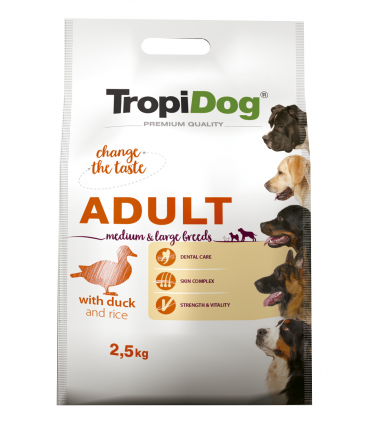 TROPIDOG PREMIUM ADULT M&L DUCK&RICE 2,5kg