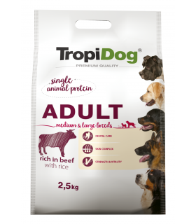 TROPIDOG PREMIUM ADULT M&L BEEF&RICE 2,5kg
