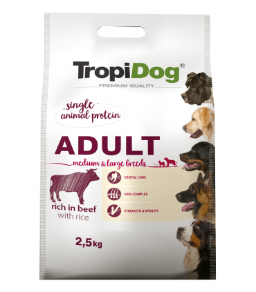 TROPIDOG PREMIUM ADULT M&L BEEF&RICE 2,5kg