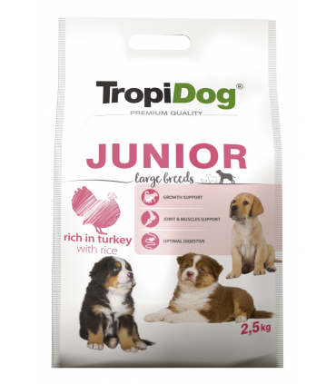 TROPIDOG PREMIUM JUNIOR L TURKEY&RICE 2,5kg