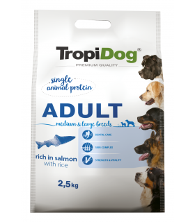 TROPIDOG PREMIUM ADULT M&L RICH IN SALMON 2,5kg