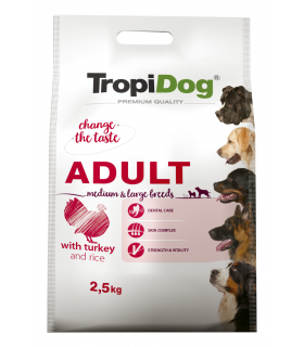 TROPIDOG PREMIUM ADULT M&L TURKEY&RICE 2,5kg