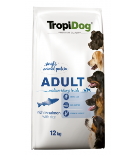 TROPIDOG PREMIUM ADULT M&L RICH IN SALMON 12kg