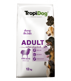 TROPIDOG PREMIUM ADULT M&L LAMB&RICE 12kg