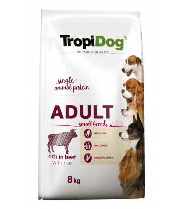 TROPIDOG PREMIUM ADULT S BEEF&RICE 8kg