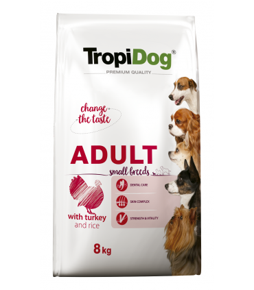 TROPIDOG PREMIUM ADULT M&L TURKEY&RICE 8kg