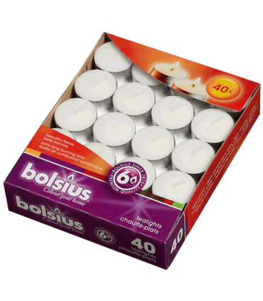 BOLSIUS PODGRZEWACZ 6H BOX 40szt. BIAŁY