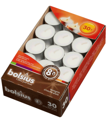 BOLSIUS PODGRZEWACZ 8H BOX 30szt. BIAŁY