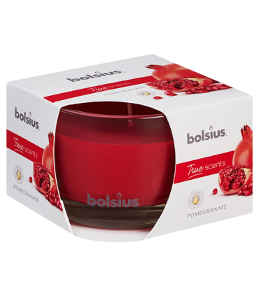 BOLSIUS ŚWIECA W SZKLE TRUE SCENTS GRANAT 63/90