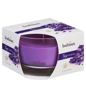 BOLSIUS ŚWIECA W SZKLE TRUE SCENTS LAWENDA 63/90