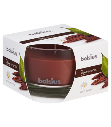 BOLSIUS ŚWIECA W SZKLE TRUE SCENTS OUD WOOD 63/90