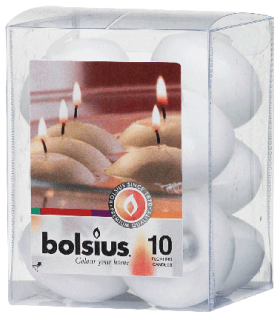 BOLSIUS ŚWIECA PŁYWAJĄCA 10szt. biała
