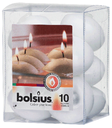 BOLSIUS ŚWIECA PŁYWAJĄCA 10szt. biała