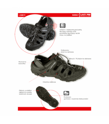 LAHTI SANDAŁY PU/DZIANINA CZA-SZAR "42"