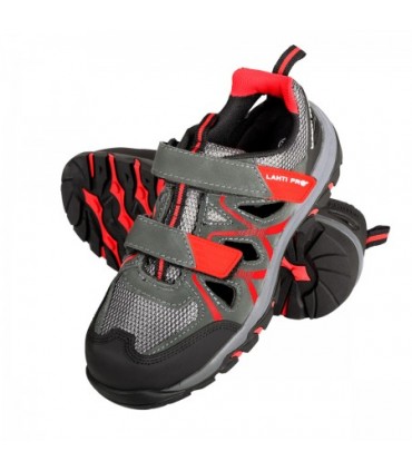 LAHTI SANDAŁY ZAMSZ/DZIAN. SZAR-CZER, S1 SRA, "45"