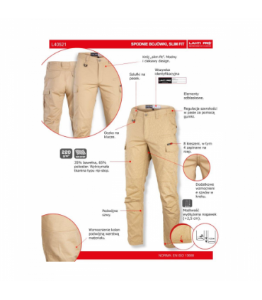 LAHTI SPODNIE BOJÓWKI BEŻOWE, "3XL", CE