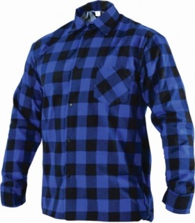 KOSZULA FLANELOWA SQUARE NIEBIESKA "2XL" S-42037