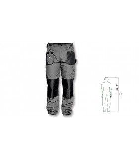 SPODNIE ROBOCZE BASIC LINE SZARY "S" S-47854