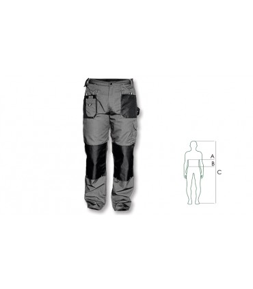 SPODNIE ROBOCZE BASIC LINE SZARY "XXL" S-47862