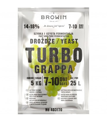 BIN - DROŻDŻE GORZEL. TURBO GRAPPA 7-10 dni, 120g