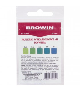 BIN PAPIERKI WSKŹAN. DO WINA pH 2,8-4,4 25szt.