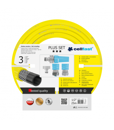 CELLFAST - WĄŻ ZBR. PLUS SET+ KOŃCÓWKI 1/2" 25M