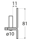 C 10/11 Uchwyt 11x81x3,0