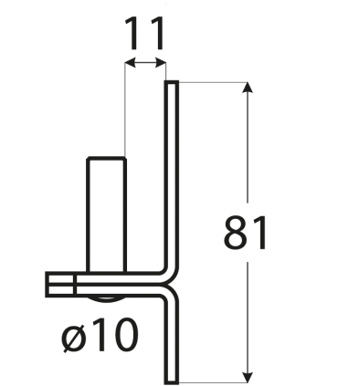 C 10/11 Uchwyt 11x81x3,0