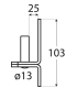 C 13/25 Uchwyt C 25x103x4,0