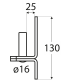 C 16/25 Uchwyt 25x130x4,0