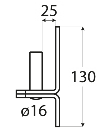 C 16/25 Uchwyt 25x130x4,0