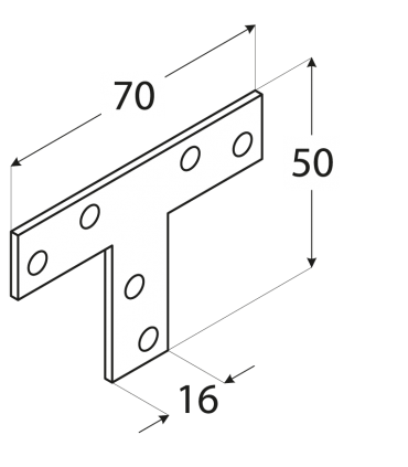 KT 1 ŁĄCZNIK 70x50x16x2,0
