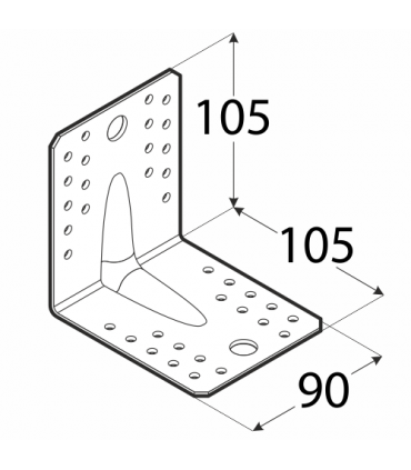 KP 2 Kątownik z przetłoczeniem 105x105x90x2,5