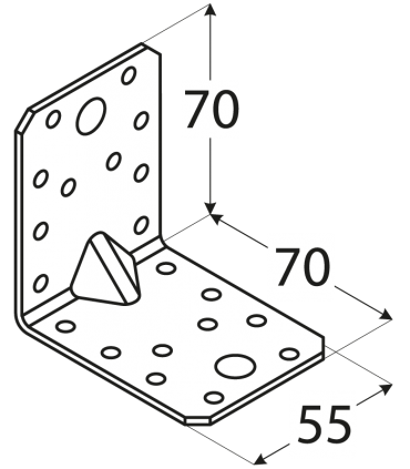 KP 4 Kątownik z przetłoczeniem 70x70x55x2,5 
