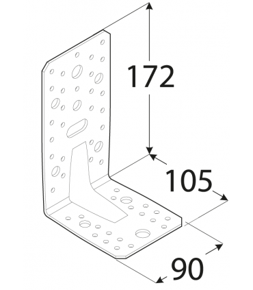 KP 6 Kątownik z przetłoczeniem 172x105x90x3,0 