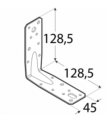 KP 9 Kątownik z przetłoczeniem 128,5x128,5x45x2,5