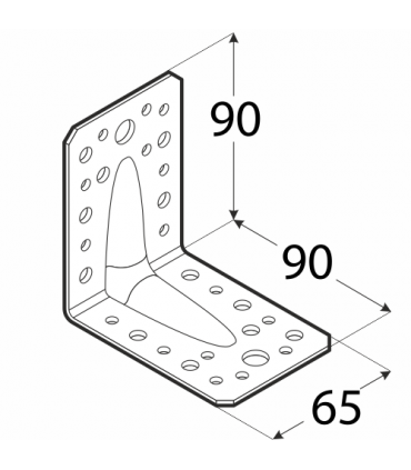KPL 1 Kątownik z przetłoczeniem 90x90x65x2,0