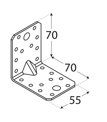 KPL 4 Kątownik z przetłoczeniem 70x70x55x2,0