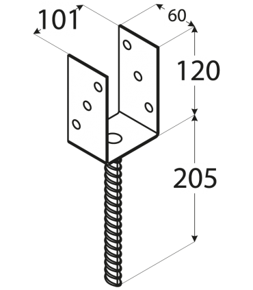 PS 100U Podstawa ZNO 101x120x60x4,0