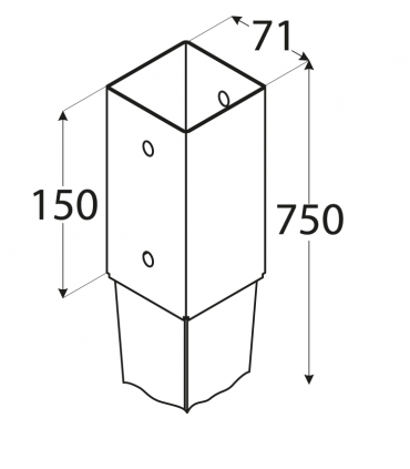 PSG 70/750 PODSTAWA 71x750x1,8