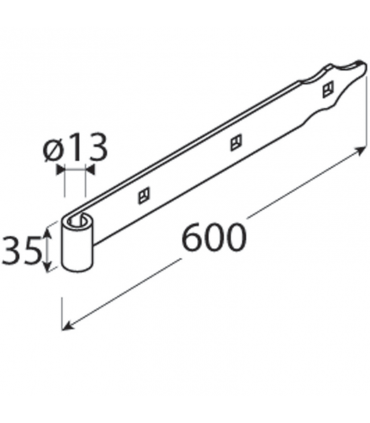 ZP 600/13 Zawias C 600x35x4,0