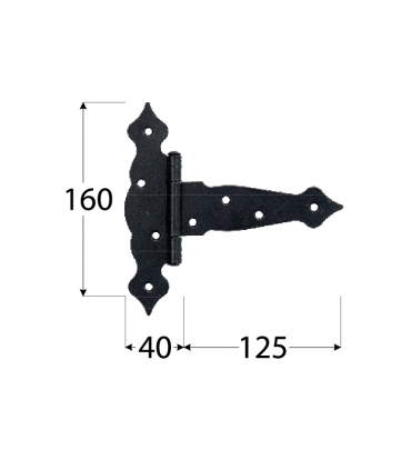 ZTO 125 Zawias C 125x40x160x2,5