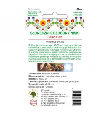 L - KWIATY POLSKIE SŁONECZNIK POLINO GOLD 1g /2/