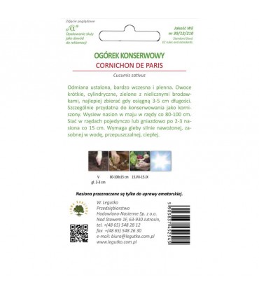 LW - OGÓREK GRUNT. KONS. CORNICHON DE PARIS 5G /3/