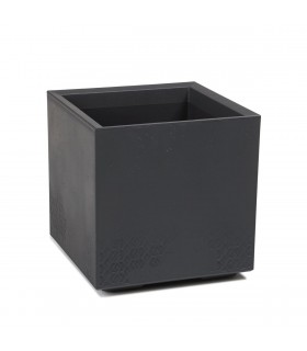 Kwietnik KARO 400x400x400 beton recycled - antracy