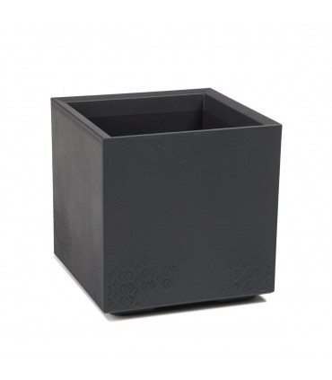 Kwietnik KARO 400x400x400 beton recycled - antracy