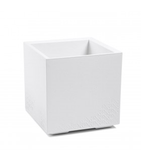 Kwietnik KARO 400x400x400 beton recycled - biały *