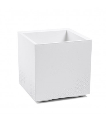Kwietnik KARO 400x400x400 beton recycled - biały *