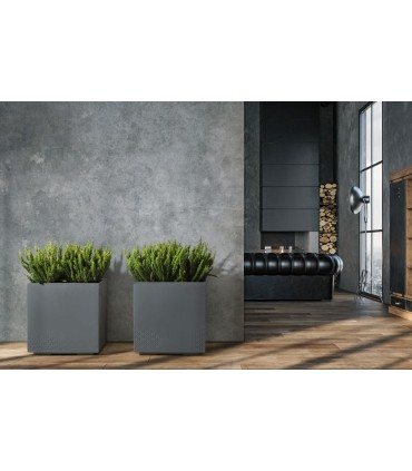 Kwietnik KARO 400x400x400 beton recycled - biały *