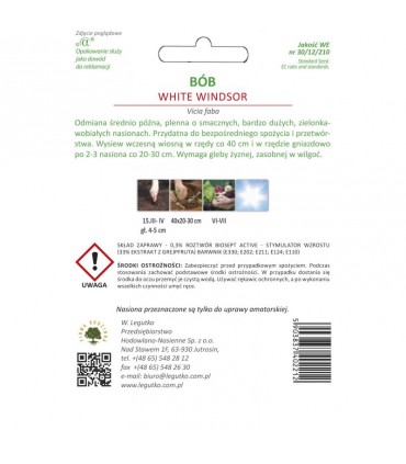 LWZ BÓB WINDSOR BIAŁY 50g zaprawiane /2/
